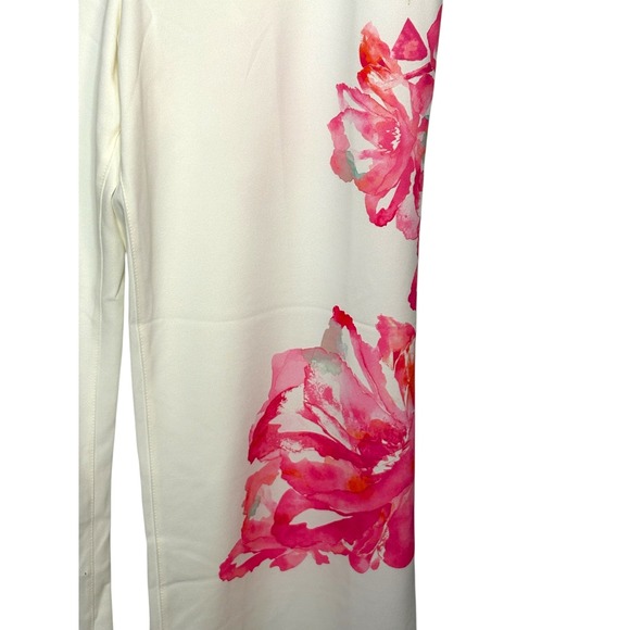 INC International Wide Leg Pants White Floral Print White Pink Size‎ 18 NWT - Picture 4 of 11